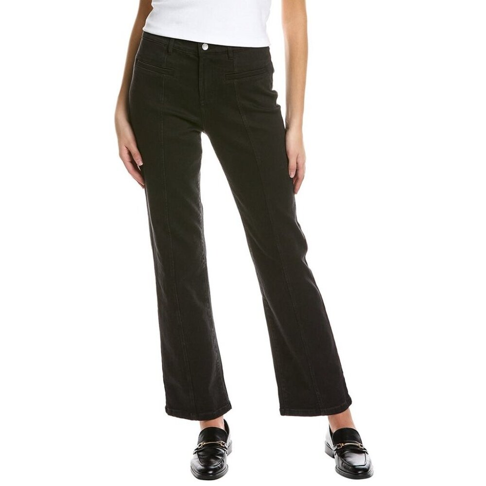 J McLaughlin Womens Emmie Flare Jeans Black High Rise Seamed Welt Pockets size 2